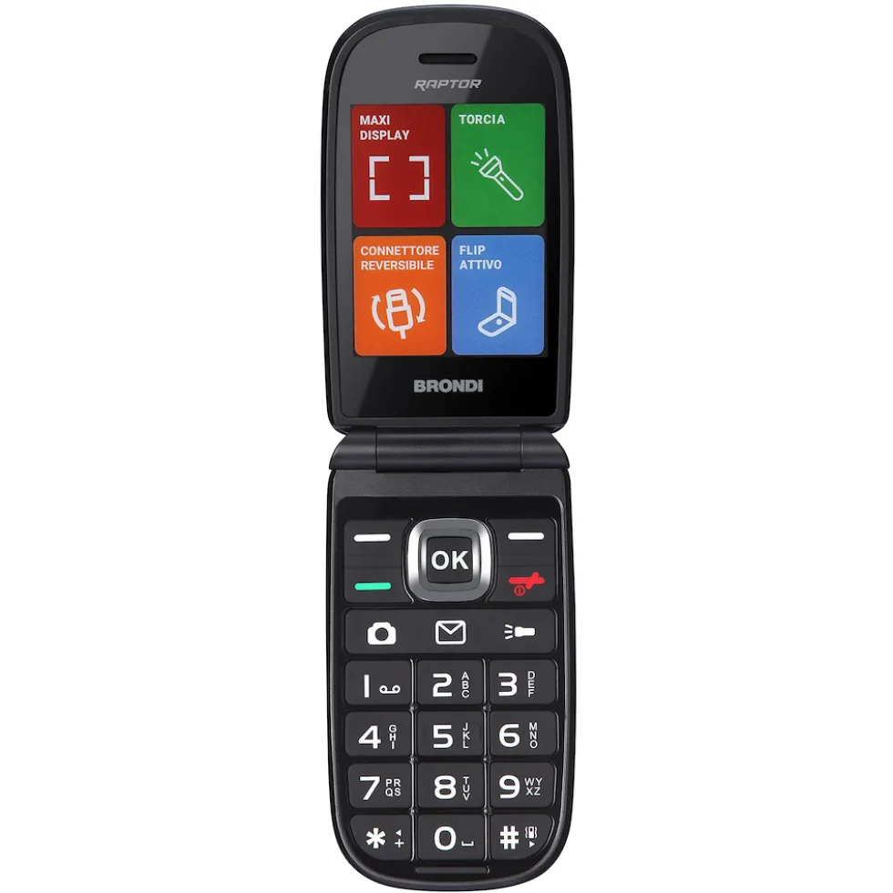Cellulare Brondi Raptor nero metal con doppio slot SIM
