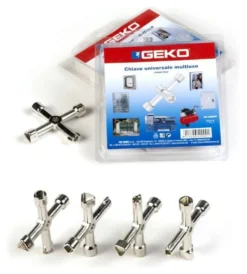 Chiave contatore Geko 6200 90 universale a croce Cromo lucido