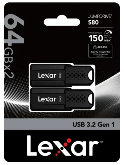 Chiavetta Lexar 933266 JUMPDRIVE S80 BiPack Black