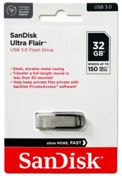 Chiavetta Sandisk SDCZ73 032G G46 ULTRA Flair Black e Silver
