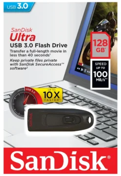 Chiavetta Sandisk SDCZ48 128G U46 ULTRA 3.0 Black