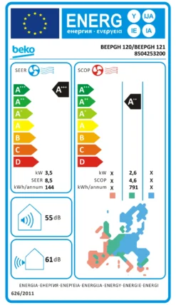 Condizionatore mono Beko 8504253200 BEEPGH 120 121 White