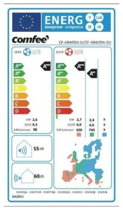 Condizionatore mono Comfee' SERIE AB Maestrale 9 White