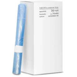 Confezione da 30 rotoli azzurri trasparenti da 70x80 cm