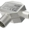 Connettore antenna Hama 00205236 Coax Connector To 2 Coax Plugs Metal