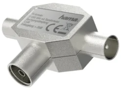 Connettore antenna Hama 00205236 Coax Connector To 2 Coax Plugs Metal