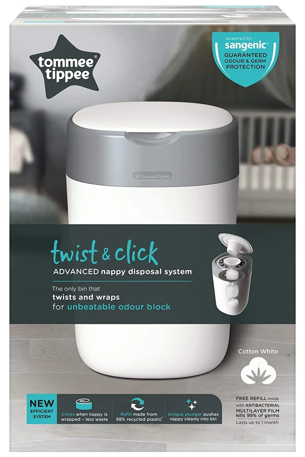 Contenitore pannolini Tommee Tippee 85101501 TWIST&CLICK Bianco