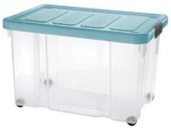 Contenitore Tontarelli 8035640ACG PUZZLE BOX con ruote Blu delfino