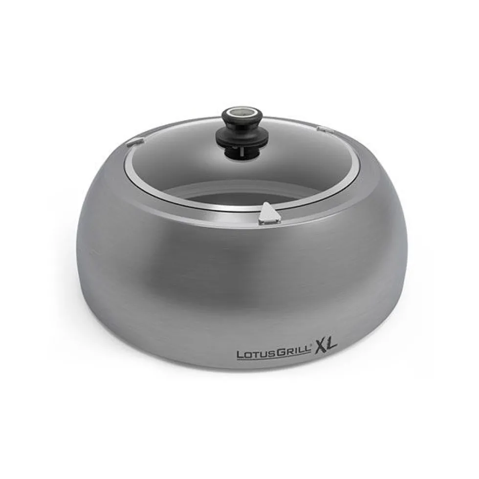 Coperchio Lotus Grill XL in acciaio e vetro