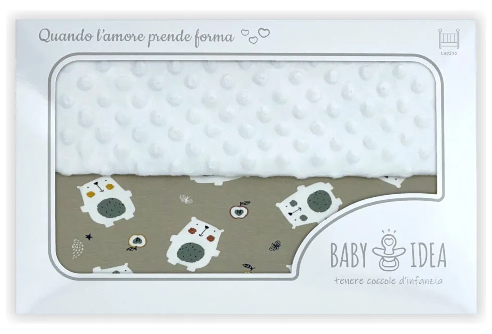 Coperta lettino Baby Idea PLOB Orso beige