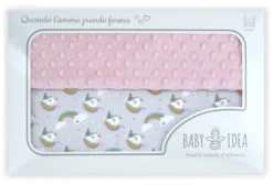Coperta lettino Baby Idea PLUR Unicorno rosa