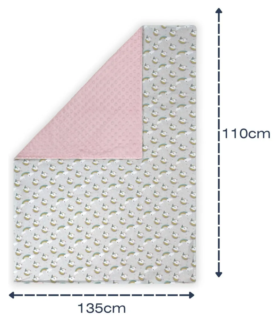 Coperta lettino Baby Idea PLUR Unicorno rosa