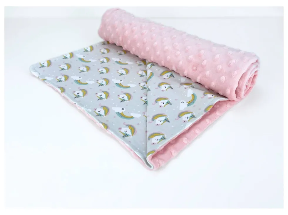 Coperta lettino Baby Idea PLUR Unicorno rosa
