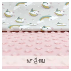 Coperta lettino Baby Idea PLUR Unicorno rosa