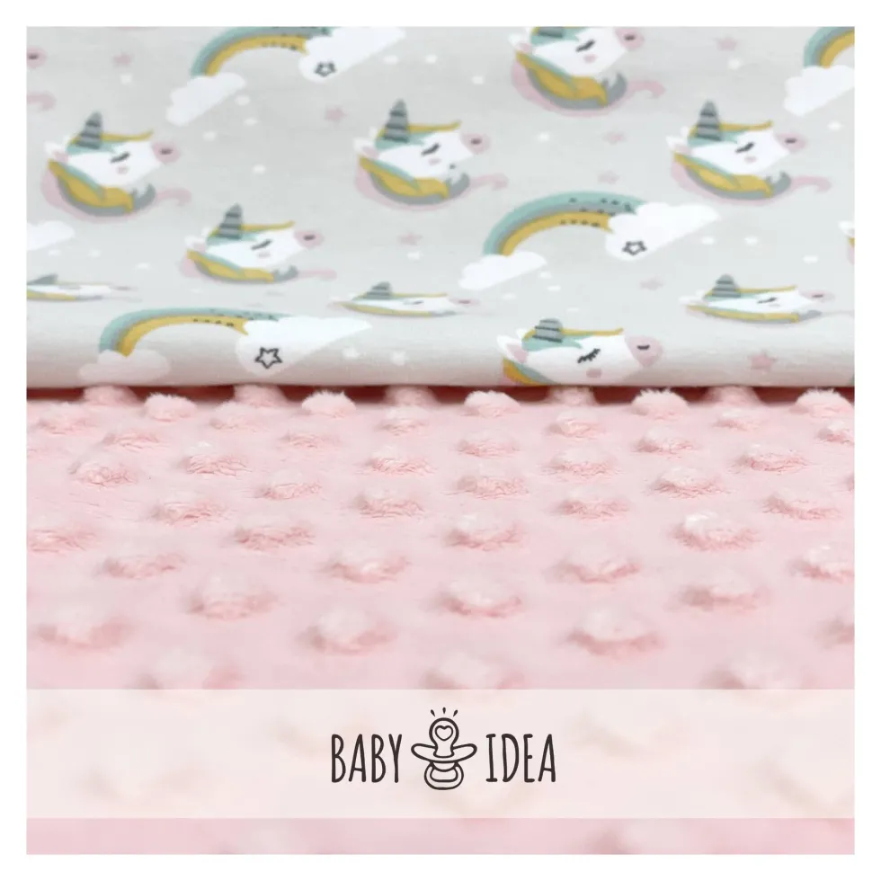 Coperta lettino Baby Idea PLUR Unicorno rosa