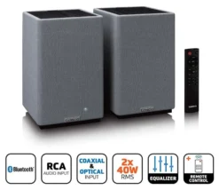 Coppia casse attive Lenco SPB 240BKGY 2.0 Grey e Black