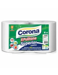 CORONA ROTOLONI CARTA IL PULITONE SUPER 383 STRAPPI COPPIA 2 BOBINE