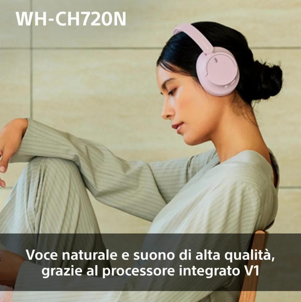 Cuffie Bluetooth Sony WHCH720NP.CE7 con cancellazione del rumore Dual Noise Sensor