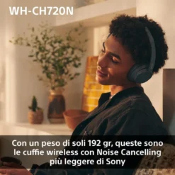Cuffie Bluetooth Sony WHCH720NP.CE7 con cancellazione del rumore Dual Noise Sensor