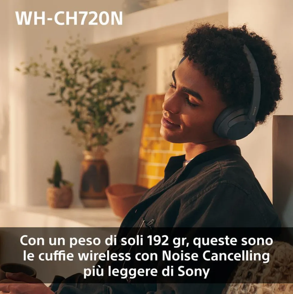 Cuffie Bluetooth Sony WHCH720NP.CE7 con cancellazione del rumore Dual Noise Sensor