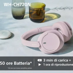 Cuffie Bluetooth Sony WHCH720NP.CE7 con cancellazione del rumore Dual Noise Sensor
