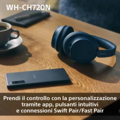 Cuffie Bluetooth Sony WHCH720NP.CE7 con cancellazione del rumore Dual Noise Sensor