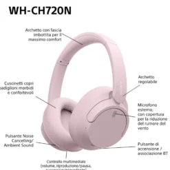 Cuffie Bluetooth Sony WHCH720NP.CE7 con cancellazione del rumore Dual Noise Sensor