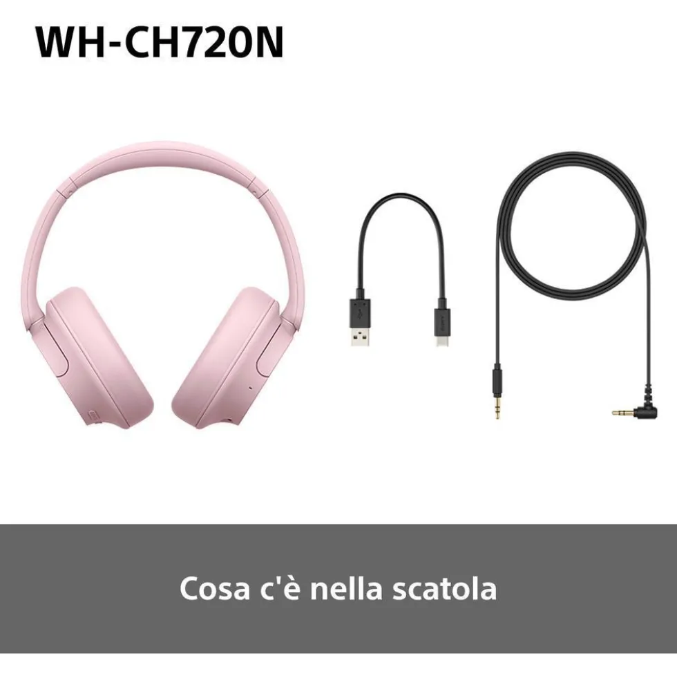 Cuffie Bluetooth Sony WHCH720NP.CE7 con cancellazione del rumore Dual Noise Sensor