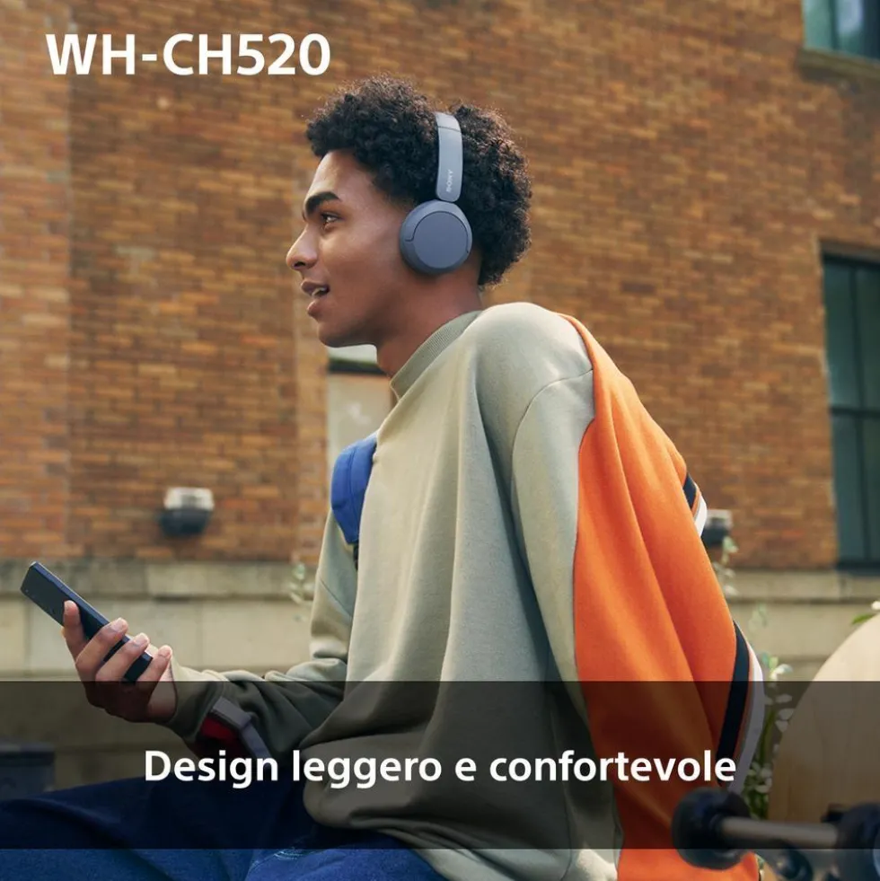 Cuffie Bluetooth Sony WHCH520P.CE7 con audio 360 Reality e Multipoint