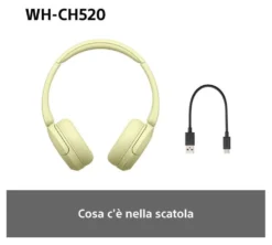 Cuffie microfono bluetooth Sony WHCH520Y CE7 Yellow