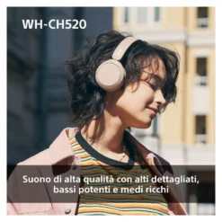 Cuffie microfono bluetooth Sony WHCH520P CE7 Pink