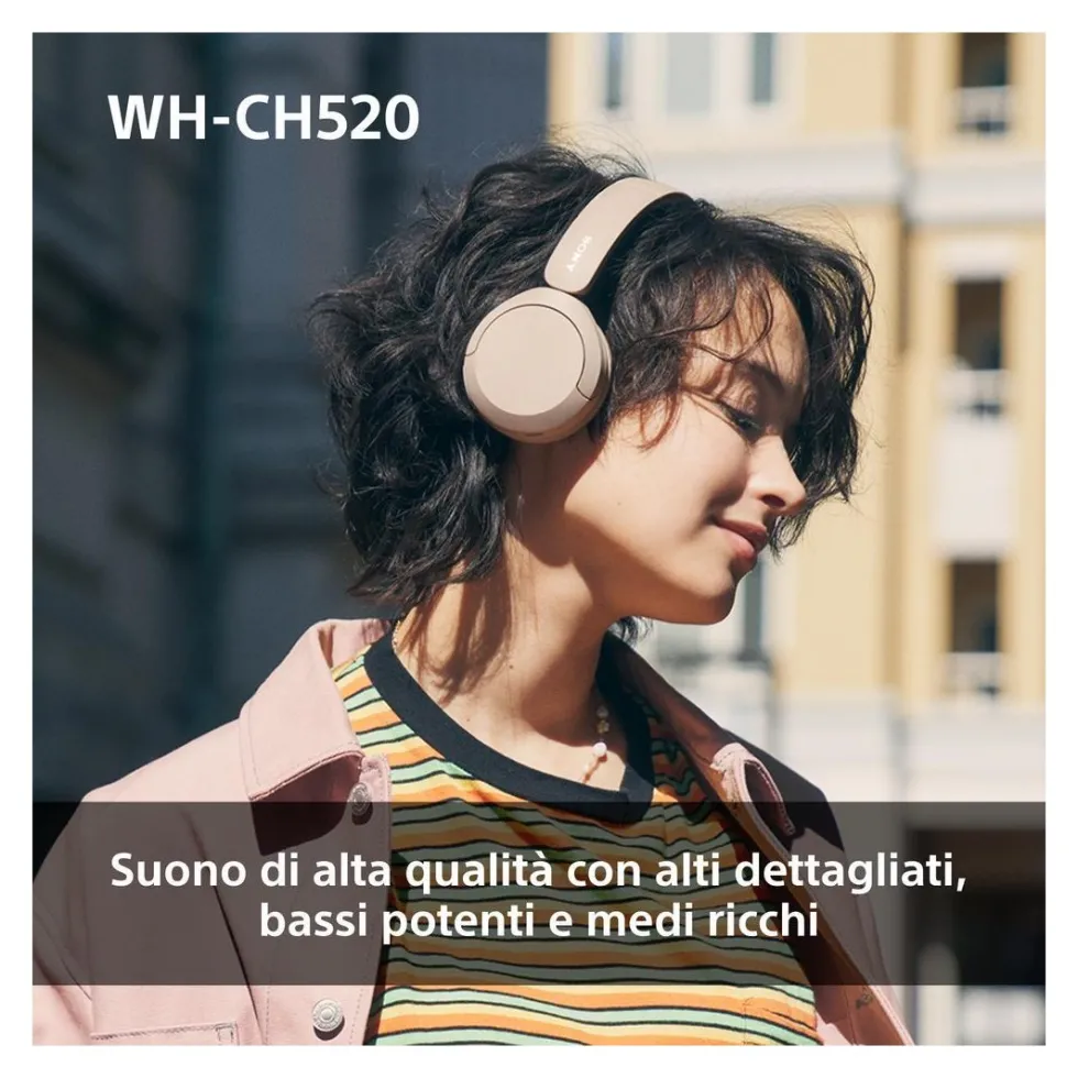 Cuffie microfono bluetooth Sony WHCH520P CE7 Pink
