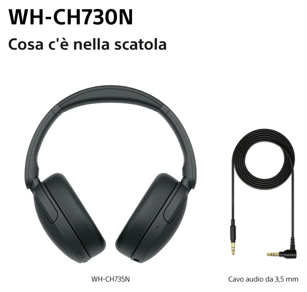 Cuffie microfono bluetooth Sony WHCH730NB CE7 Black