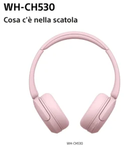 Cuffie microfono bluetooth Sony WHCH530P CE7 Pink