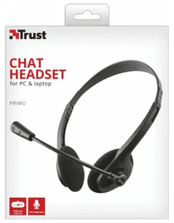 Cuffie microfono filo Trust 21665 PRIMO Chat Headset Black