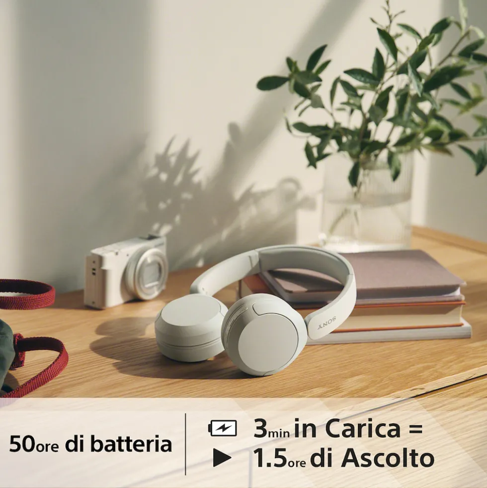 Cuffie on ear Sony WHCH520W.CE7 con audio 360 Reality