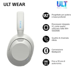 Cuffie Sony WHULT900NW.CE7 Bluetooth wireless con Noise Cancelling