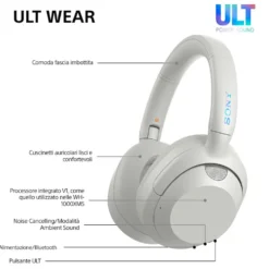 Cuffie Sony WHULT900NW.CE7 Bluetooth wireless con Noise Cancelling