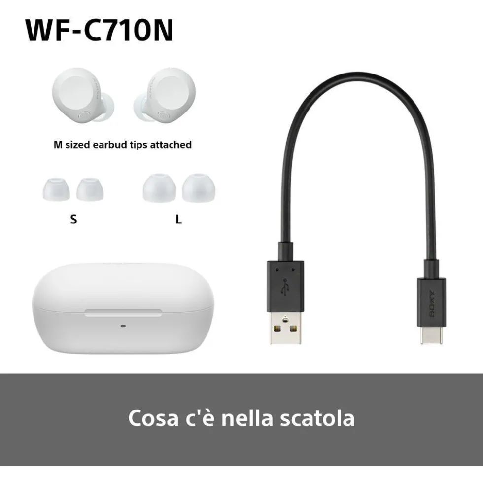 Cuffie true wireless Sony WFC710NW con eliminazione del rumore