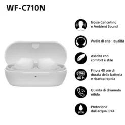 Cuffie true wireless Sony WFC710NW con eliminazione del rumore
