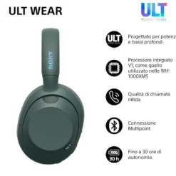 Cuffie wireless Sony WHULT900NH.CE7 con cancellazione del rumore