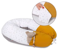Cuscino allattamento con tasche Baby Idea DOSE DODO Senape