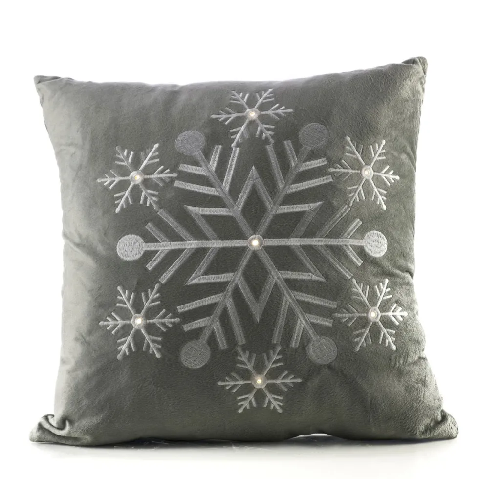 Cuscino decorativo in tessuto con ricamo con LED 40 x 40 cm - Decor