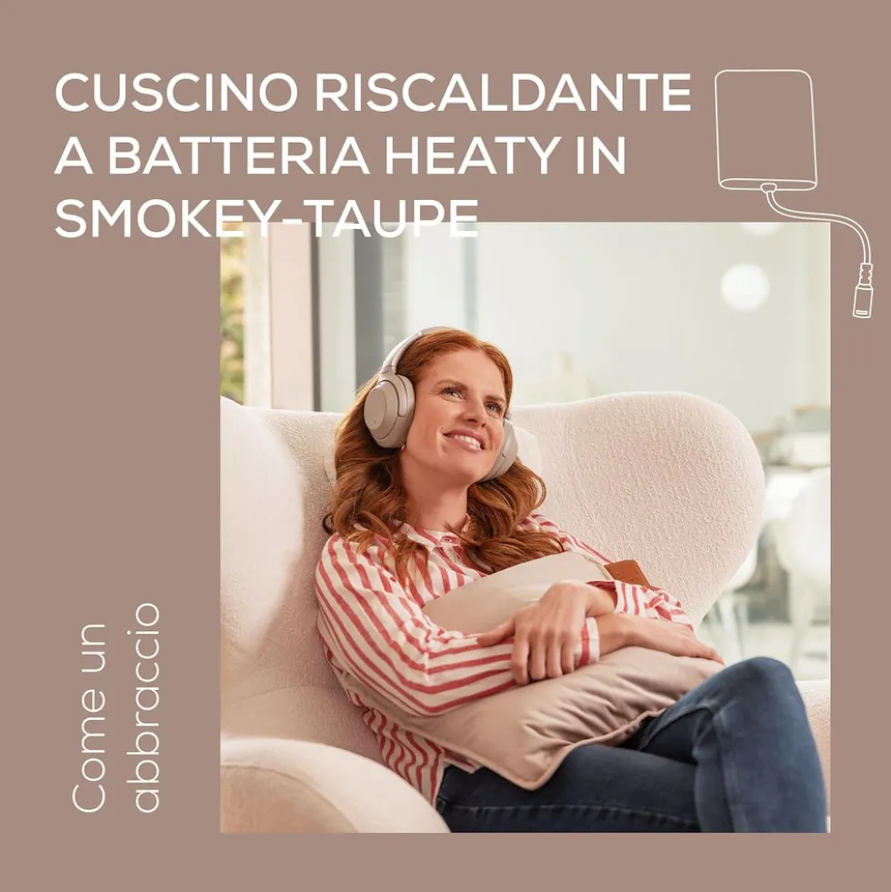 Cuscino riscaldante Beurer HK77 Taupe con batteria ricaricabile