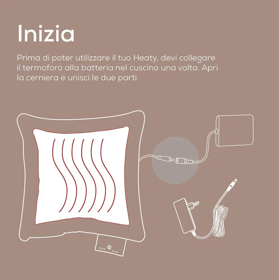 Cuscino riscaldante Beurer HK77 Taupe con batteria ricaricabile