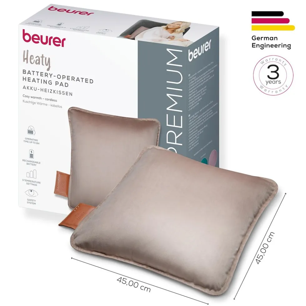 Cuscino riscaldante Beurer HK77 Taupe con batteria ricaricabile
