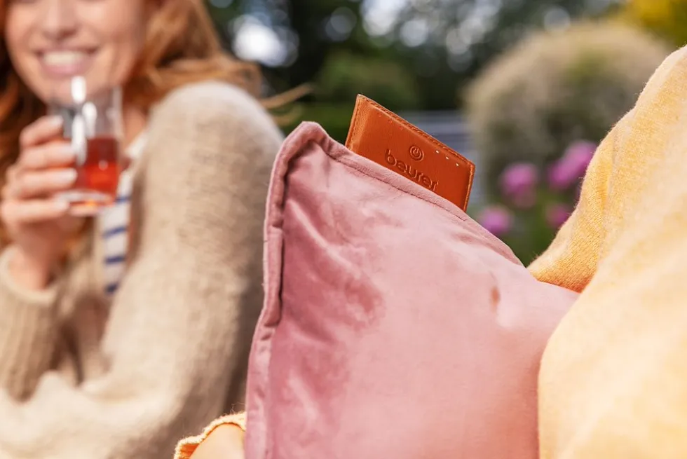Cuscino termoforo Beurer HK77 Rose, riscaldamento rapido senza fili