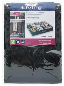 Custodia abiti Domoliving 910095 Porta scarpe 12 paia con zip Marrone