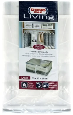 Custodia coperte Domoliving 908020 BOB TON con cerniera zip Bianco e G