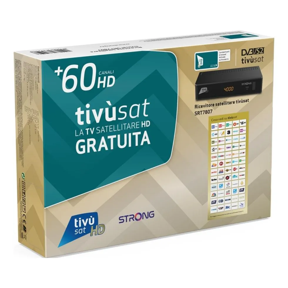 Decoder Tivùsat 4K STRONG SRT7807TIVU con lettore smartcard
